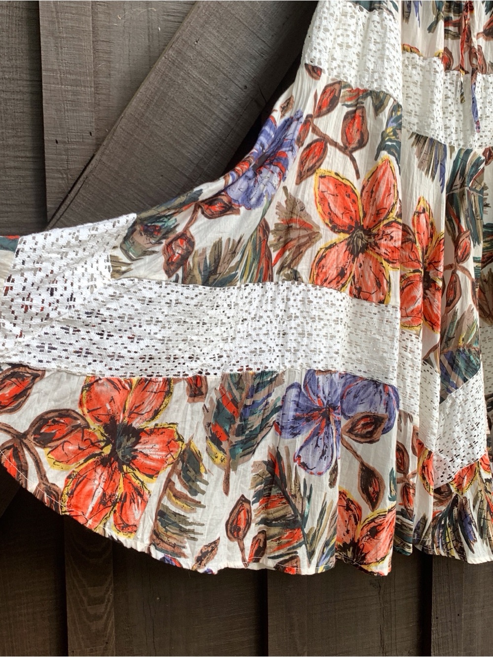 Silverstream Floral Boho Maxi Skirt Crochet Lace Cotton One Size Festival - Picture 3 of 16